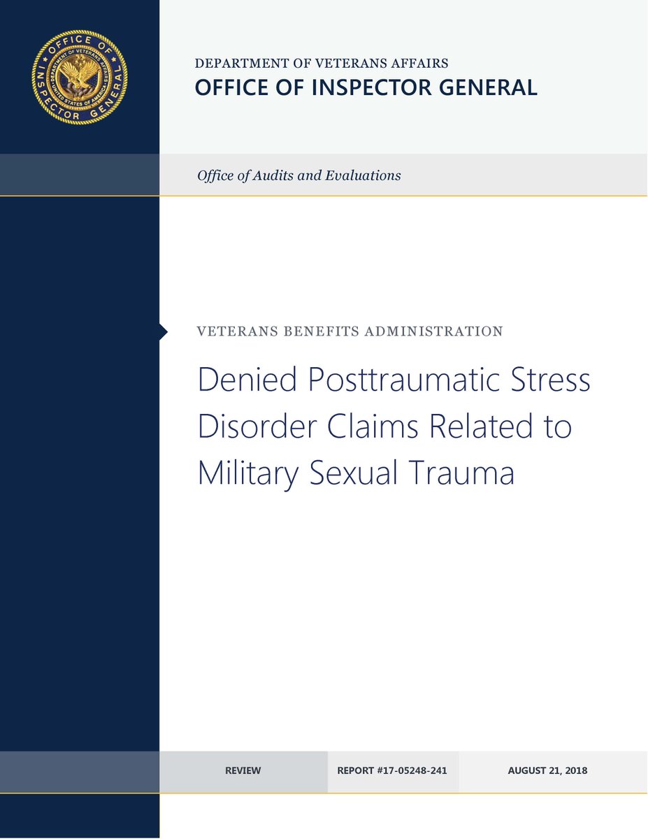 .@DAVHQ is extremely troubled to learn about the @VetAffairsOIG report which found thousands of military sexual trauma claims were mishandled by the @DeptVetAffairs. Read our full statement here: dav.la/dp.