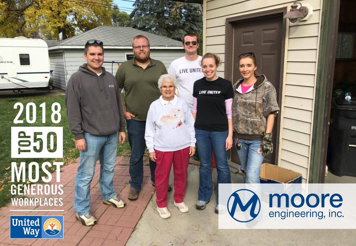 UnitedWayFargo's tweet photo. The highlight of this #Top50Tuesday shoutout is @Moore_Eng! With a fun kickoff event, a day of volunteering for Day of Caring and a sizable increase in giving, they had a great campaign for United Way! #LIVEUNITEDCassClay #ForceForGoodCassClay https://t.co/V8QgCc6fXT