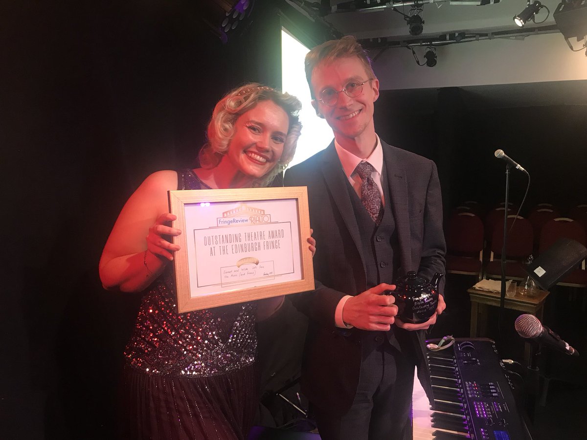 Delighted to have received the <a href="/FringeReview/">FringeReview</a> <a href="/Rialto_Brighton/">Rialto Theatre</a> Outstanding Theatre Award tonight! <a href="/edfringe/">Edinburgh Festival Fringe</a> #IntoTheUnknown