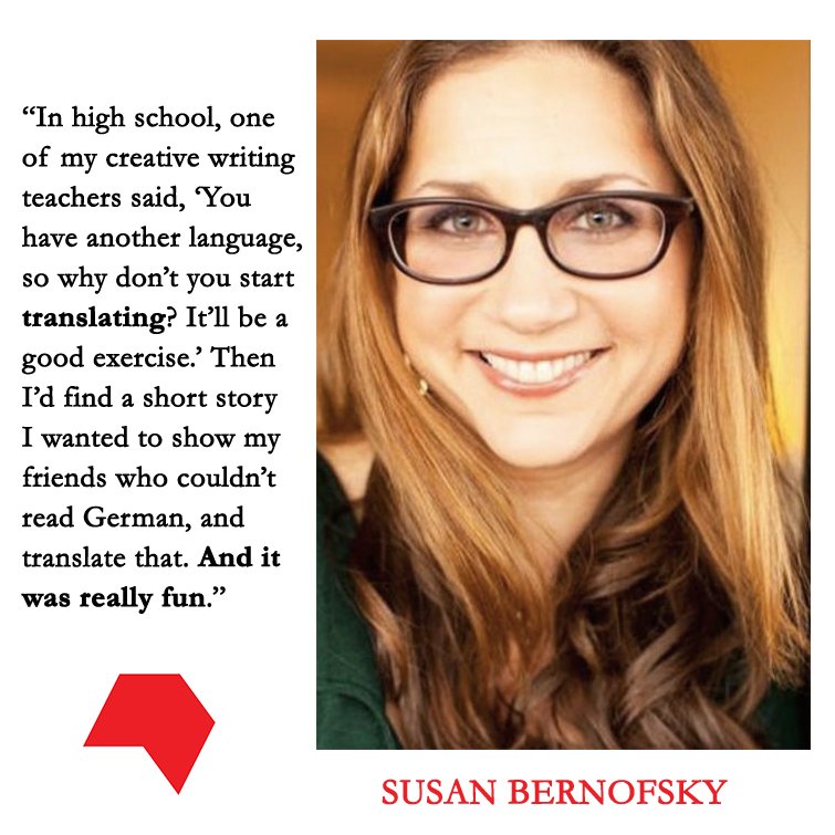 FBFNewYork's tweet photo. WOMEN IN TRANSLATION MONTH! 👱♀️📚 Spotlight on: Susan Bernofsky (@translationista), one of the preeminent translators of German-language literature. Check out her blog: https://t.co/BpyVSEUJo8 #womenintranslation #bookfair #frankfurterbuchmesse #fbfny
© Caroline White https://t.co/lBQ0zPYKQV