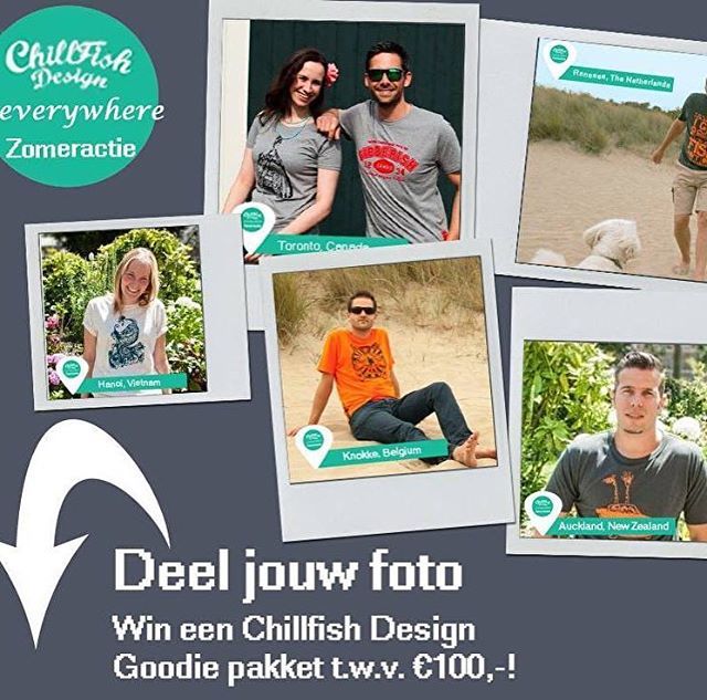 ChillFishDesign's tweet image. #zomeractie Win een ChillFish Design Goodie pakket t.w.v. €100,- CHILLFISH IS EVERYWHERE! Waar droeg jij jouw Chillfish Design shirt deze zomer? Onze T-shirts zijn het ideale reisgezelschap! Wij zijn benieuwd waar ze deze zomer zijn geweest! Laat het zien in een reactie op d…