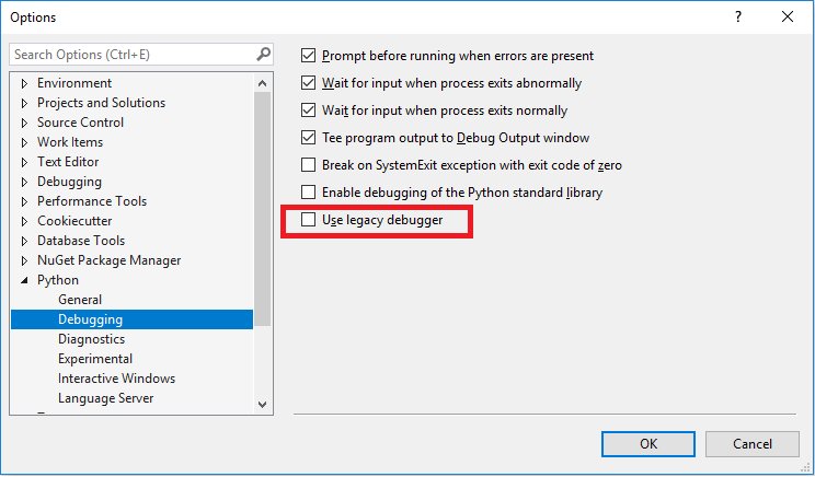 VisualStudio's tweet image. msft.social/IHFCH8 - Let&apos;s take a look at improvements to #Python support in #VS2017 v. 15.8 for you Python devs. ...like: #IntelliSense w/ type shed defs, faster debugging, &amp;amp; support for Python 3.7.