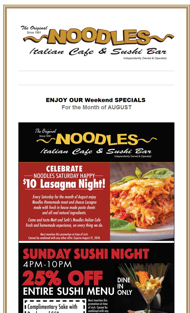 NoodlesItalianCafe (NoodlesItalian) Twitter