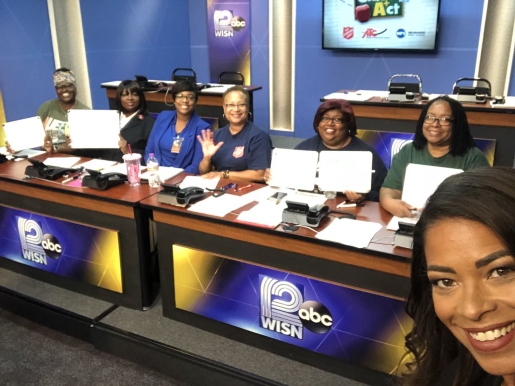 Toya_Washington's tweet photo. We’re here waiting for your calls @WISN12News 414-799-9476 to donate to the @SAmilwaukee #ClassActMKE school supply fundraiser...just $15 can fill a backpack for an @MilwaukeeMPS student. 50K is the goal...let’s crush it this year! https://t.co/Q1v55JmDdc