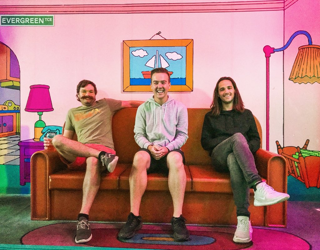 this couch is long &amp; full of friendship.