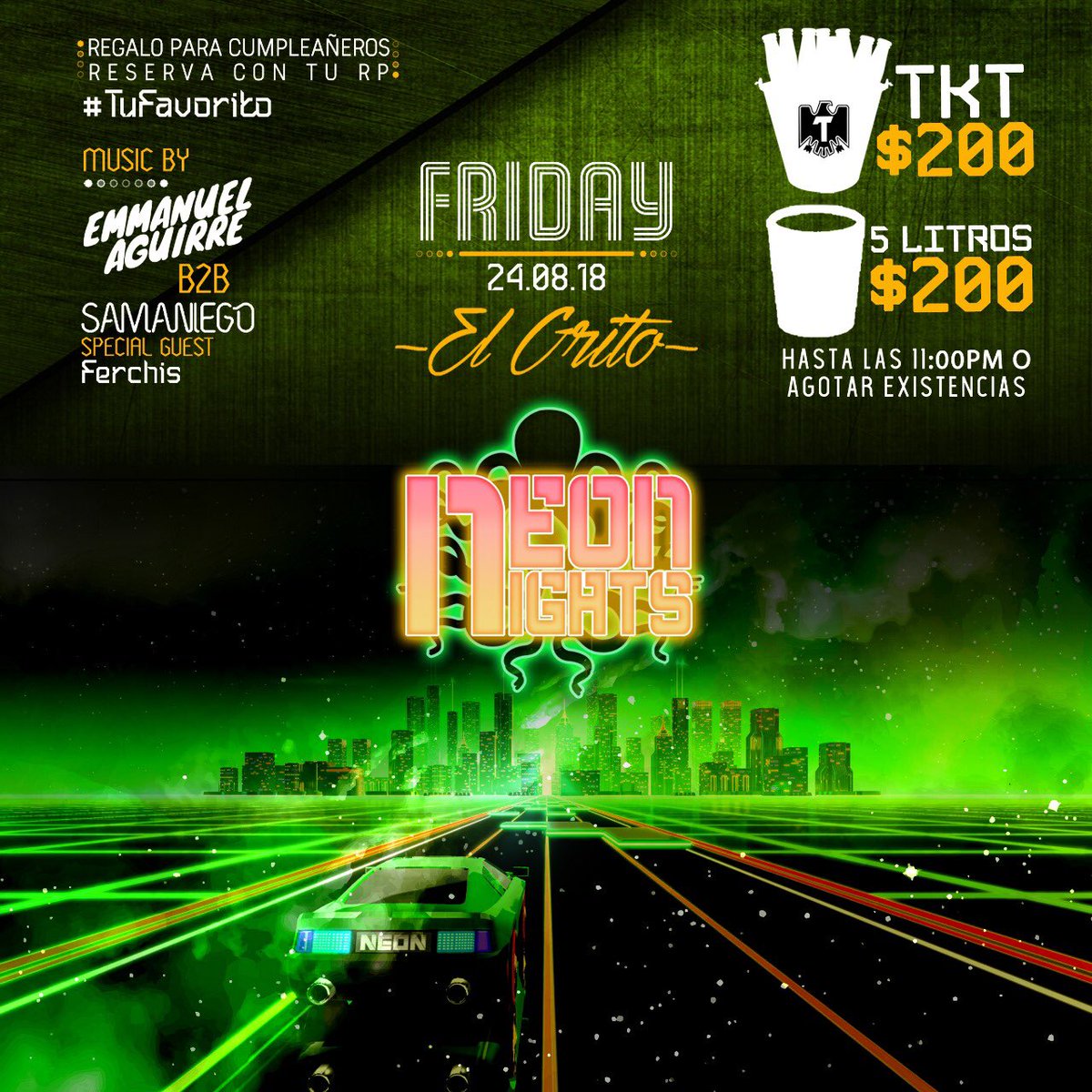 GritoBar's tweet photo. TODO EL TALENTO LOCAL REUNIDO UN FIN DE SEMANA! #NeonNights 👾🔥 @AllizonCastle @EmanuelAguirreV #Ankrox @FerchisGS @AndrewVega29 @SamaniegoBeat #RojoFlowers https://t.co/f5olisF9m0