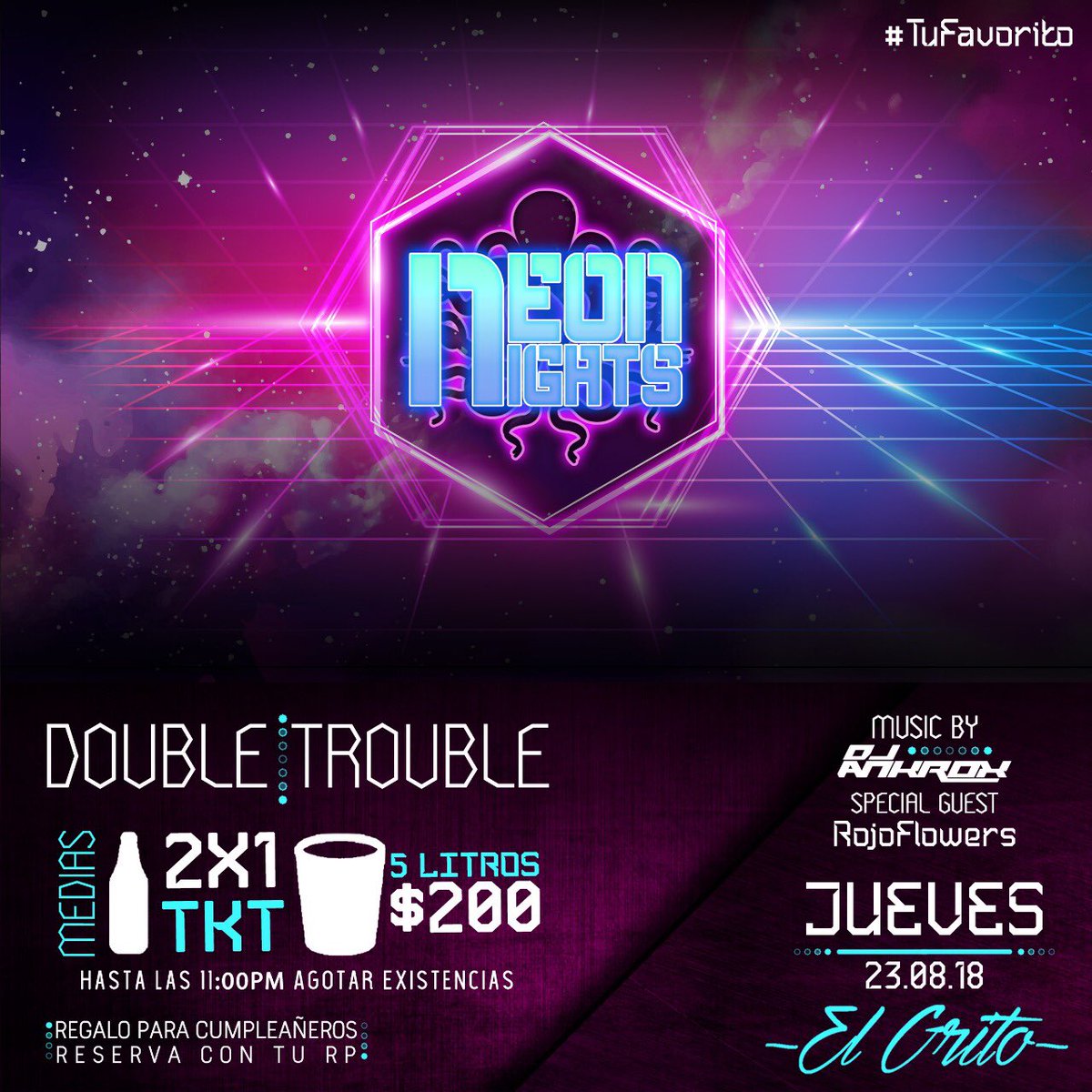 GritoBar's tweet photo. TODO EL TALENTO LOCAL REUNIDO UN FIN DE SEMANA! #NeonNights 👾🔥 @AllizonCastle @EmanuelAguirreV #Ankrox @FerchisGS @AndrewVega29 @SamaniegoBeat #RojoFlowers https://t.co/f5olisF9m0