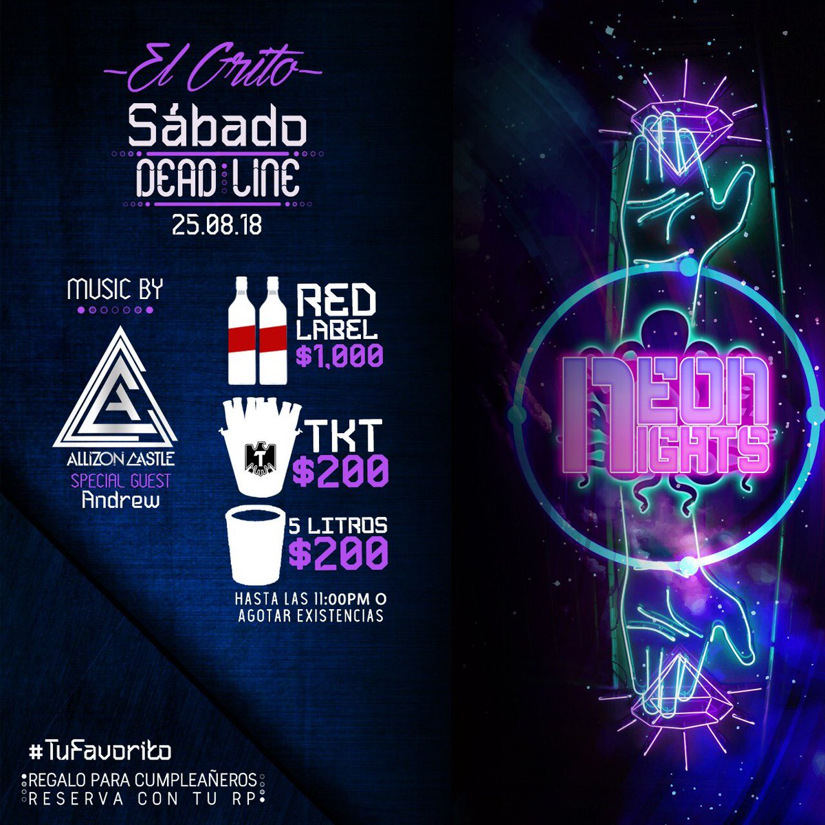 GritoBar's tweet photo. TODO EL TALENTO LOCAL REUNIDO UN FIN DE SEMANA! #NeonNights 👾🔥 @AllizonCastle @EmanuelAguirreV #Ankrox @FerchisGS @AndrewVega29 @SamaniegoBeat #RojoFlowers https://t.co/f5olisF9m0