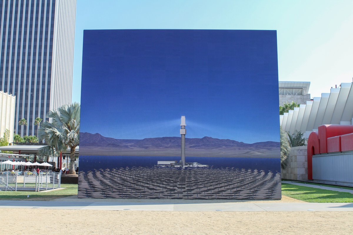 SolarReserve's tweet photo. Here's the @SolarReserve team at #SolarReserve @LACMA! We're all thrilled that the artist John Gerrard was inspired by our breakthrough #solar thermal technology with energy storage that generates electricity both day and night -- powered only by the sun! Thank you @dicapriofdn https://t.co/2QbUJdFjLN