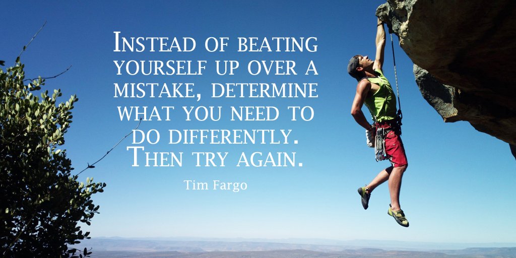 SocialMktgSltns's tweet photo. Instead of beating yourself up over a mistake, determine what you need to do... - Tim Fargo #Persistence https://t.co/FYIW4otm9F