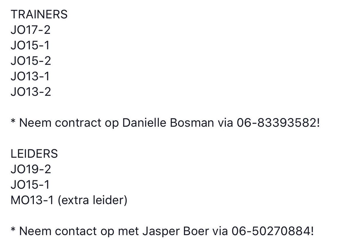 Wij zoeken met spoed jeugdtrainers en jeugdleiders 👇