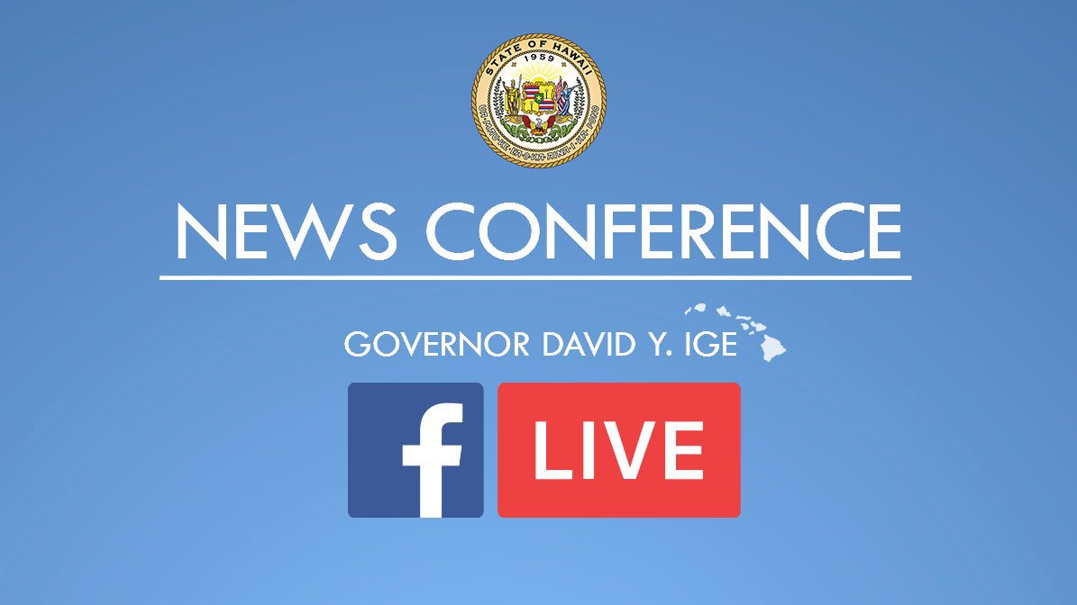 #LIVE News Conference re: Preparation for #HurricaneLane today at 2:00PM. Click link to join ➡️ facebook.com/GovernorDavidI… || #HIGov #HINews #Lane #Preparedness