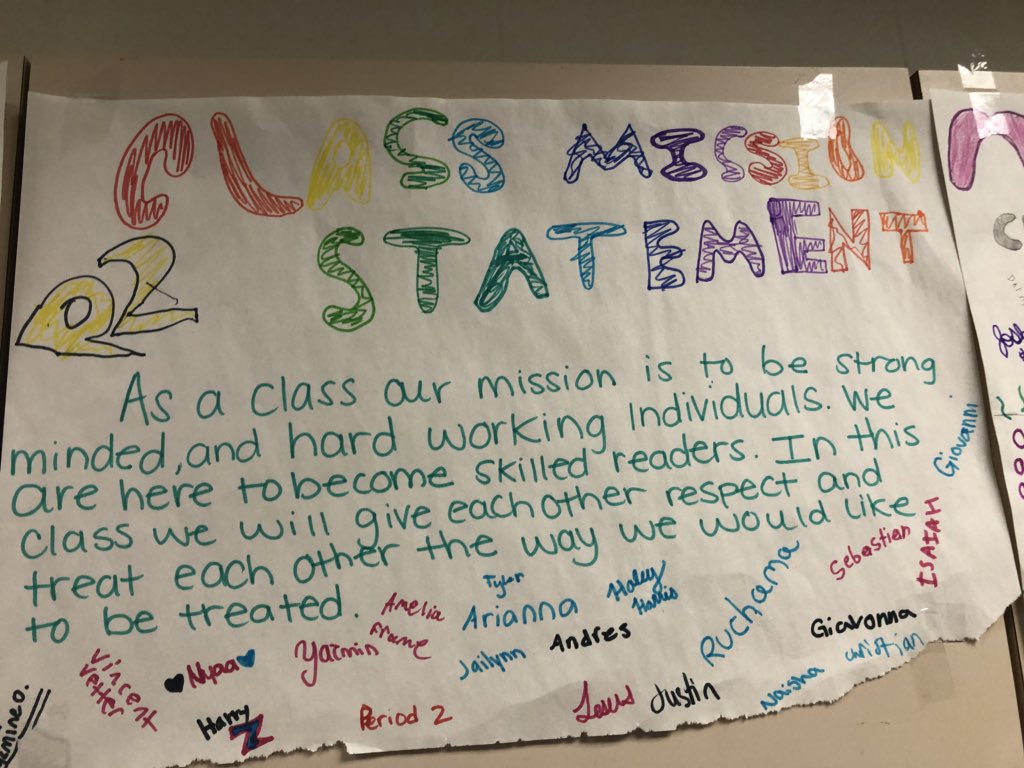 LehighMiddle's tweet photo. #ClassAgreements #MissionStatements 6th grade!!! Thank you Miss Roman! https://t.co/5M6NtJTj8c