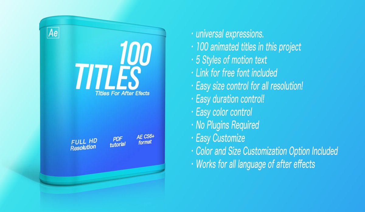 Titles Pack 100 Titles Pack - Free Download After Effects Templates