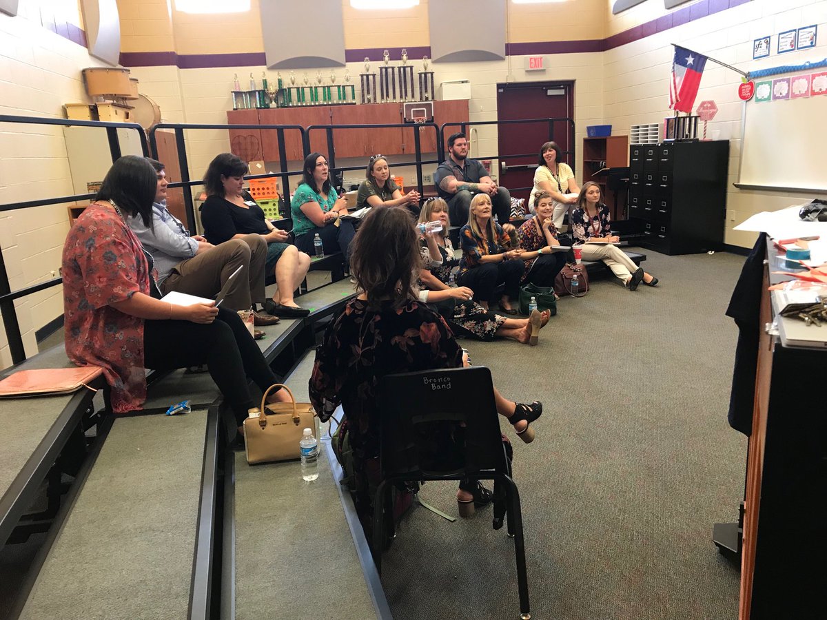 CISD Intermediate Choir Directors meeting to select their Honor Choir literature for a great experience for their students!