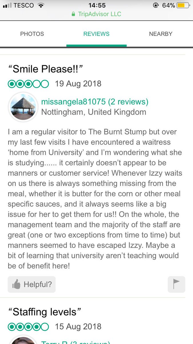 itsizzyj's tweet image. So I work with this girl and her and her mother have a meal at work every time she finishes her shift and it appears I have pissed her off so much she dedicated an entire tripadvisor review to me. I’m so proud of myself x x fat cunt