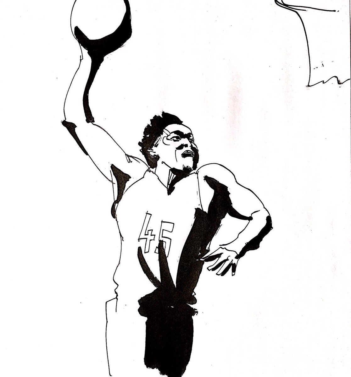 Players #nba\u2060 #superstar #athlete #illustration #art #drawing #creative # sketch #graphic #artist #popart #sports #basketball #dunk #monochrome, image size:1116x1200