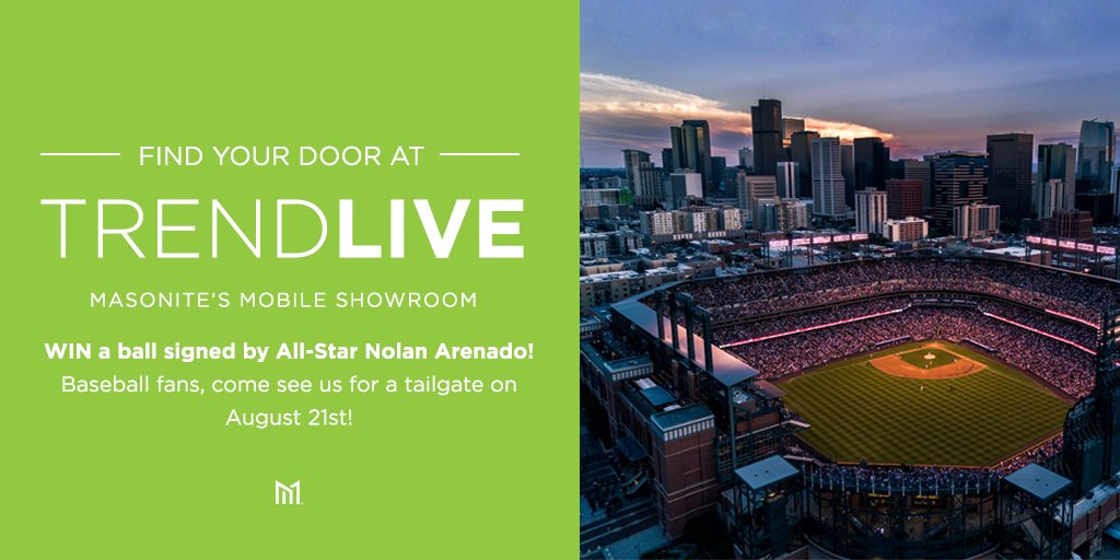 MasoniteDoors's tweet photo. Come join us for food, baseball, and trends!
That’s right #Rockies and #Padres fans, we’re bringing our #TRENDLIVE
trailer to Coors Field for a tailgate. Trendsetter @PatricktCooper will be
there to share insights and predictions for the trends of 2019.
You won’t want to miss it! https://t.co/PT0Jso5SFA