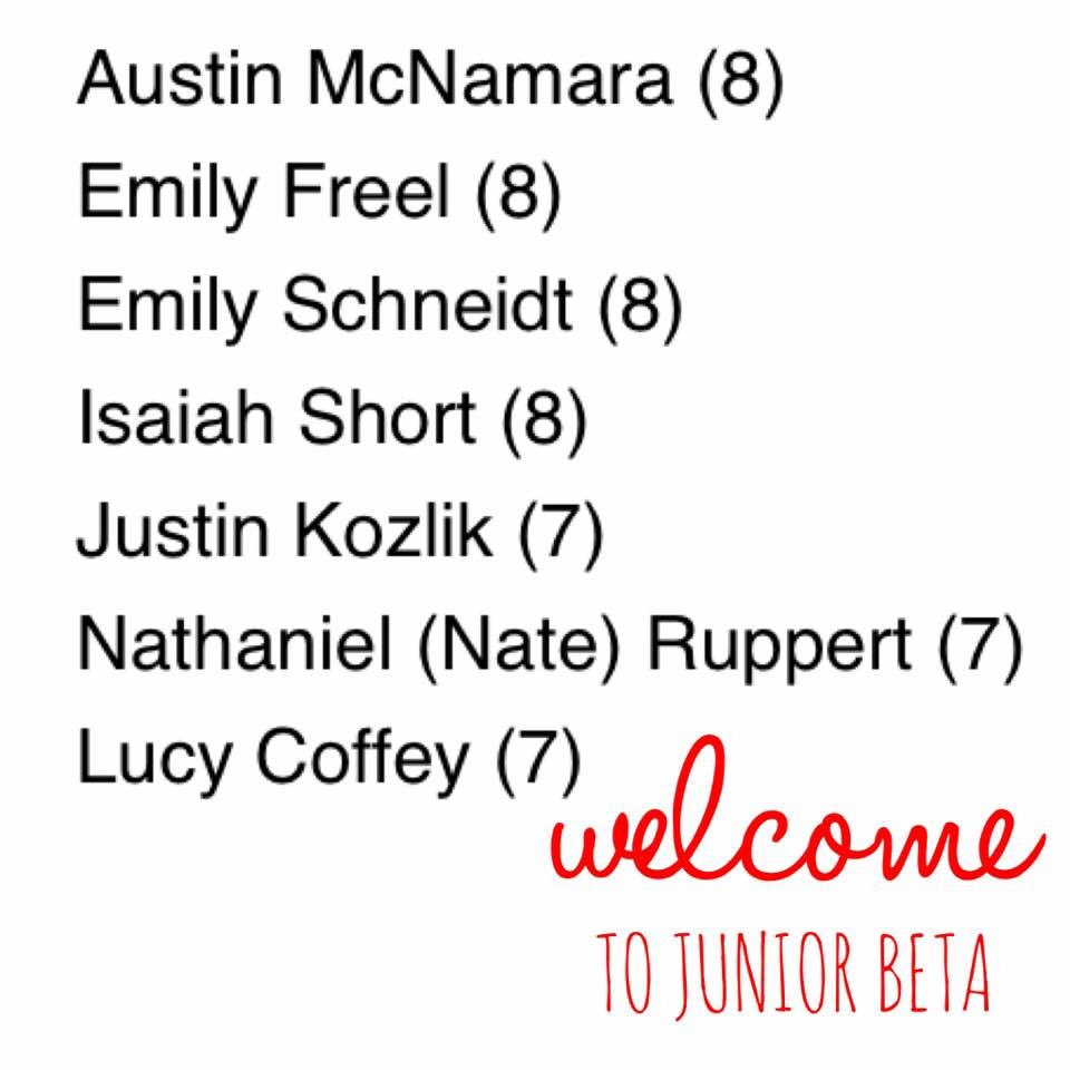 whhhspats's tweet image. Please give a big Heritage 🎉CONGRATS🎉 to these amazing kiddos for being accepted into Junior Beta! We are so excited for them to join our club.
Here’s to a fabulous year,
Mrs. Buck @BuckDianabuck19 and Ms. Ragon 

#BeTheOne #BetaUp #DifferenceMakers