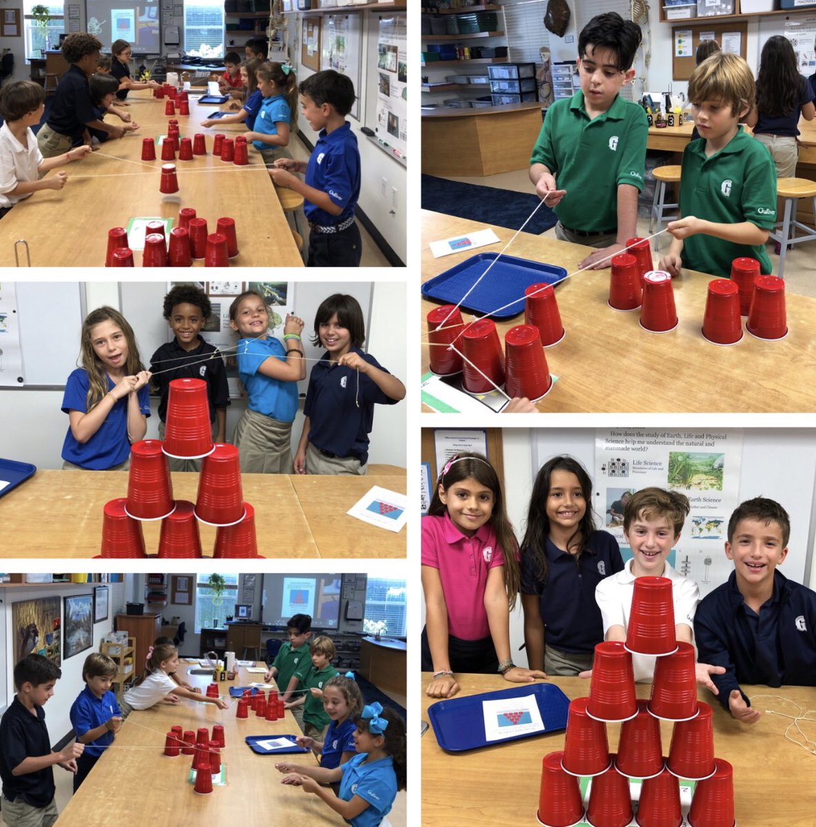 3rd science Ss practice and identify Lifeskills needed for success with 10-Cup Tower Challenge! #gslearning #ngss #nsta