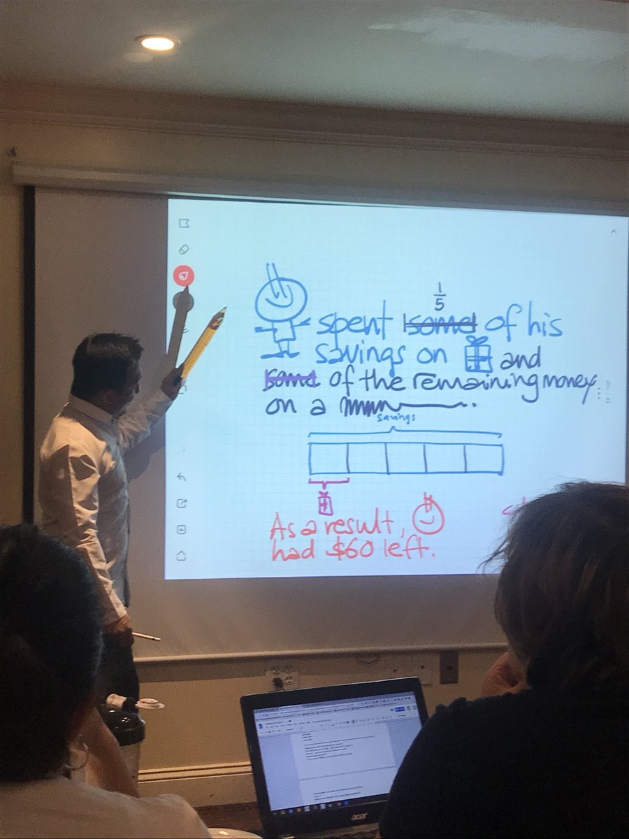 Ckellymath's tweet image. Spending some of the last days of summer learning from Singapore math expert @ban_har as I prepare for my new role as an elementary math coach. Great information to share! @oprschool @BoydenSchool