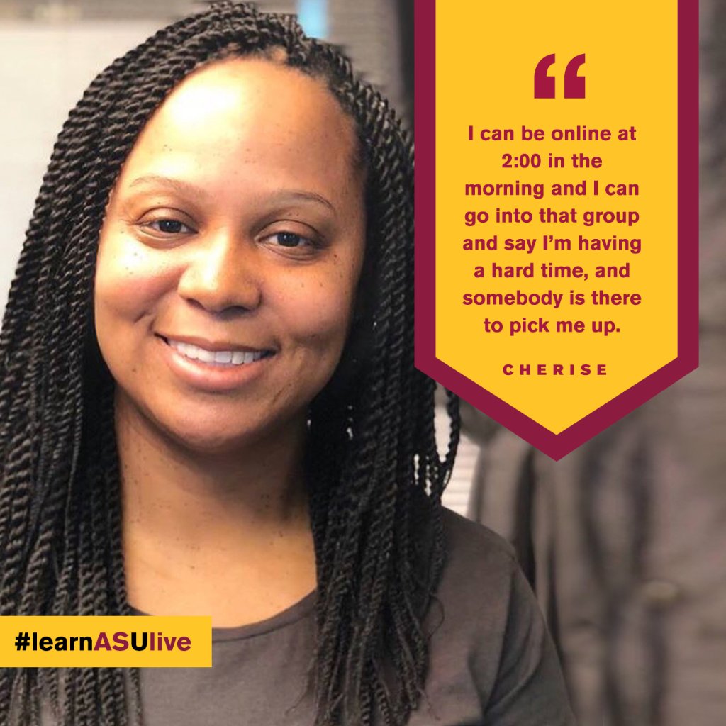 asuonline's tweet photo. #TipTuesday RT if your classmates have provided you with #homeworkhelp and #motivationalsupport throughout #ASUOnline! Be sure you’ve joined Sun Devils Connect (Facebook group) to chat with them: https://t.co/E6UfMY7kIL https://t.co/kPOK1bde7J