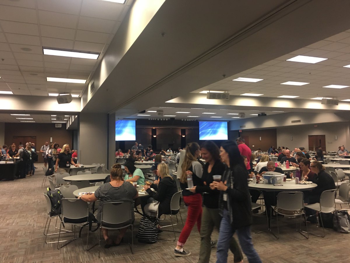 RockRMS's tweet photo. We had so much to learn.... and so much to eat! Thanks @Pushpay for sponsoring our lunch on day 1 of #rx2018. https://t.co/S8hYAULjmX