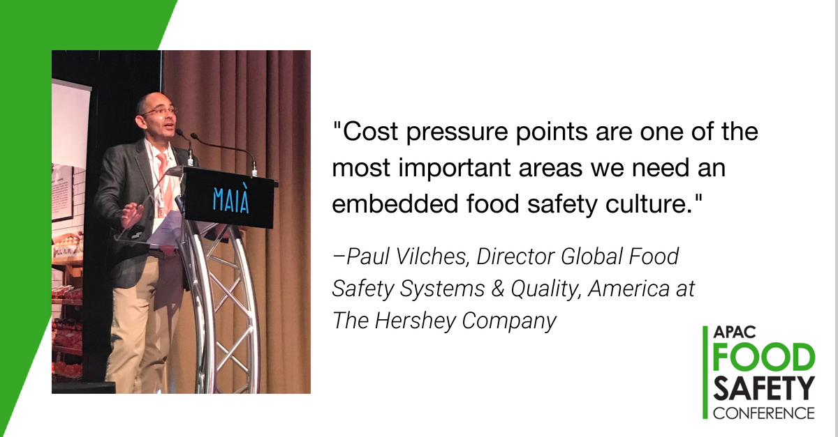 Intertek_SAI's tweet photo. Thank you to our Key Note Speaker, Paul Vilches for a very insightful presentation on how @HersheyCompany has embedded a food safety culture by setting expectations, providing education, maintaining open communication and measuring success. #AFSC2018 https://t.co/mEf6mHZmPu