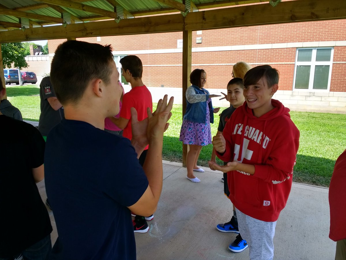 MVMSMiller6's tweet image. Rock, Paper, Scissors Posse: teaching encouragement to teammates and a positive classroom environment for games #FirstThreeDays #SetTheTone #mvmath8 #eighthgraderocks