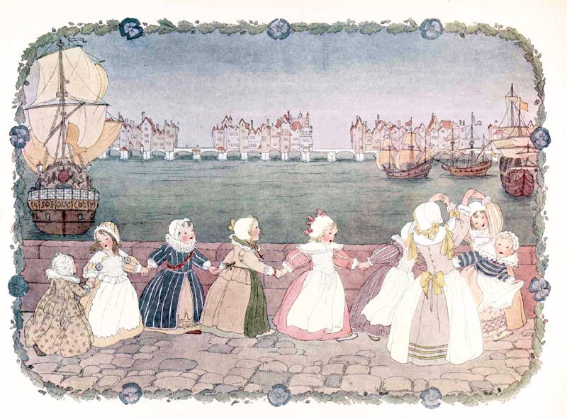 西洋魔術博物館 ナーサリーマジック とおりゃんせ の遊びは世界共通 通過儀礼の基本であります 捕まった子にはなんらかのペナルティーがあるわけで 生贄選びの暗喩でしょう 絵はウィルビーク ルメールの ロンドン橋落ちた マイフェアレディーは