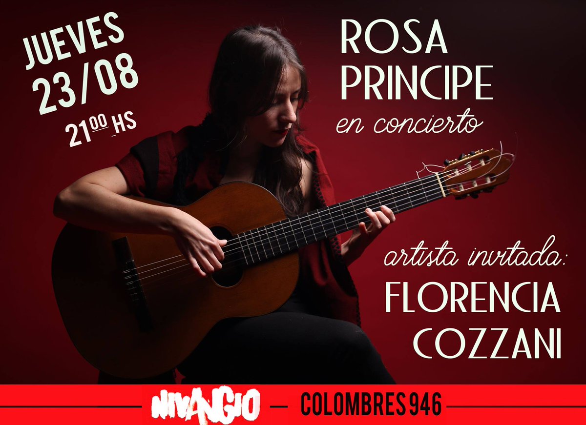 NivangioClub's tweet photo. "¡Te sigo desde Nivangio!" le vas a poder gritar a la enorme #RosaPríncipe. Vení a escucharla este jueves a las 21hs. Es un placer único. 
Invitada: Florencia Cozzani. https://t.co/F2T5AmTPzi