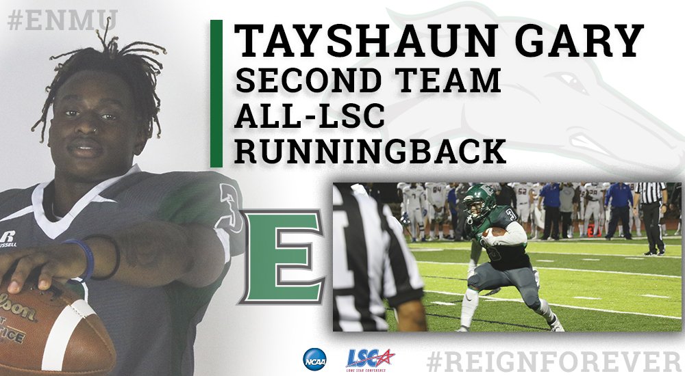 ENMUAthletics's tweet photo. Eastern New Mexico Athletics and Greyhound Nation are excited to have the first two All-Conference performers Brad Hardin and Tayshaun Gary back for the 2018 season. 

#ENMU 
#REIGNFOREVER https://t.co/9UOaT0zqta