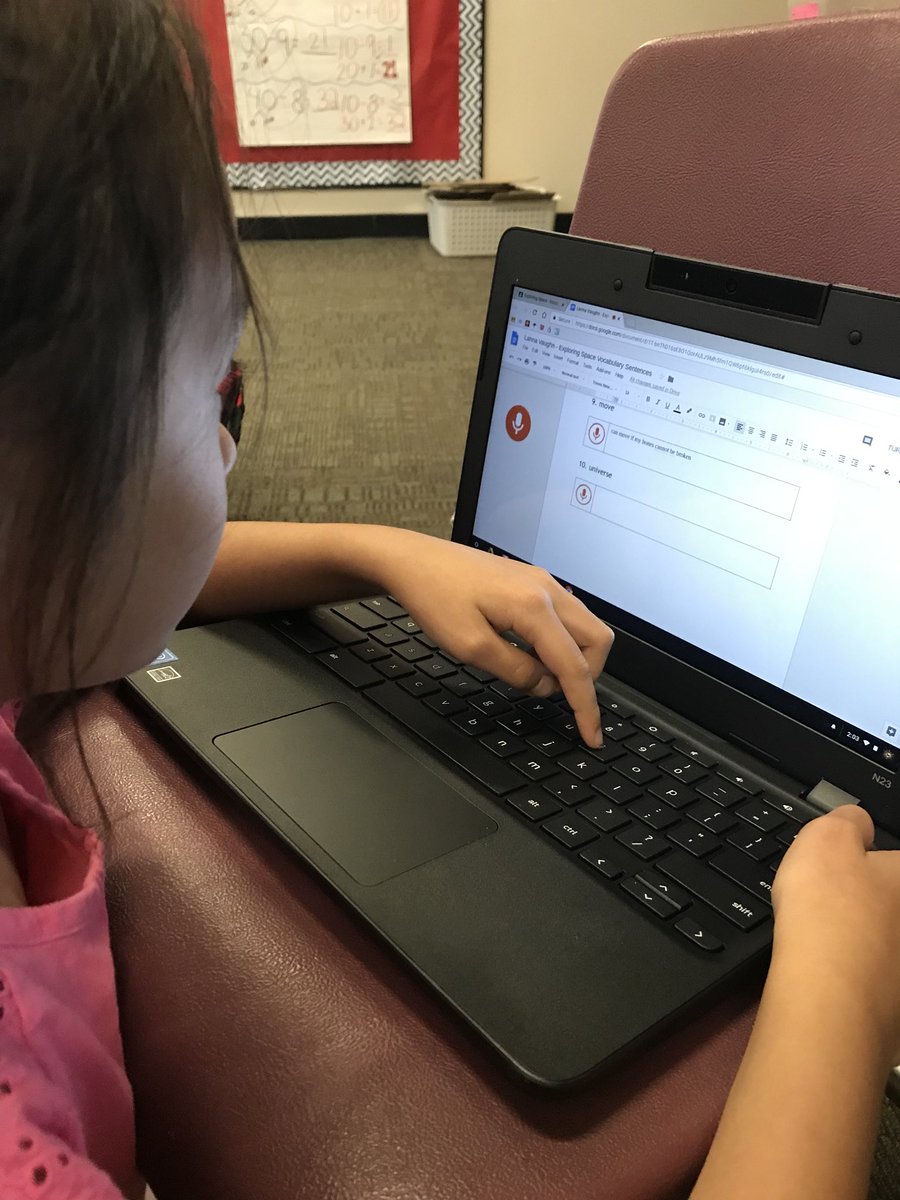 @alicekeeler and @PintoBeanz11 thank you for this idea from your book @gafe4littles #gafe4littles! The Ss used voice typing in @googledocs to practing using their vocab words in sentences. It was a huge hit. Gonna hold on to this one! #studentengagement 🎉🎉🎉