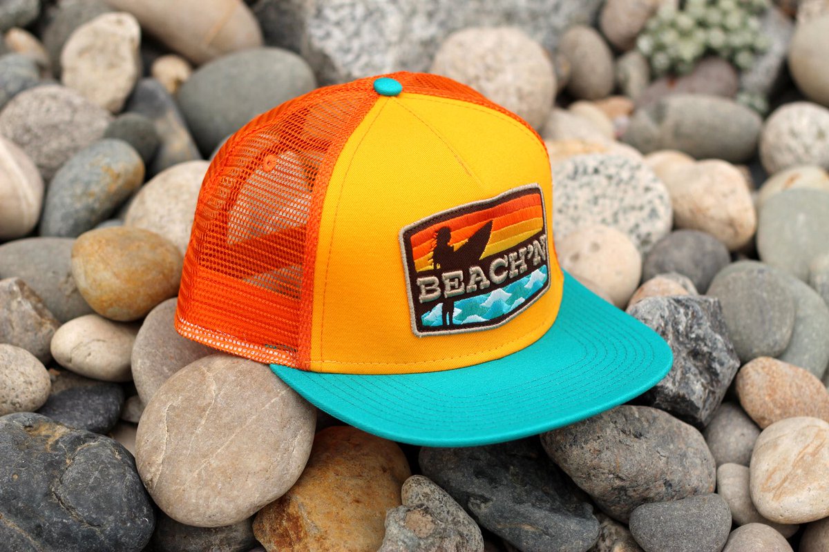 Slickiscool's tweet image. The BEACH’N hat. 
I’m excited to officially launch my first merch item! Four variants available. Link in my profile, and hit the shop button.
#headwear #hat #badge #patch #beach #surf #streetwear #surfwear #snapback #vector #graphicdesign #merch #thicklines #truckerhat @pukkainc