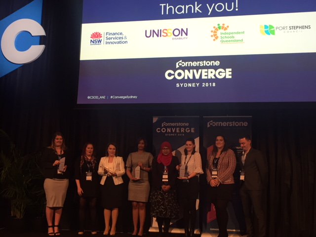 Congratulations to the winners of Cornerstone's 2018 RAVE Awards at #ConvergeSydney - Port Stephens Council, DFSI, Independent Schools Queensland and Unisson Disability #ravingfans #weloveourclients