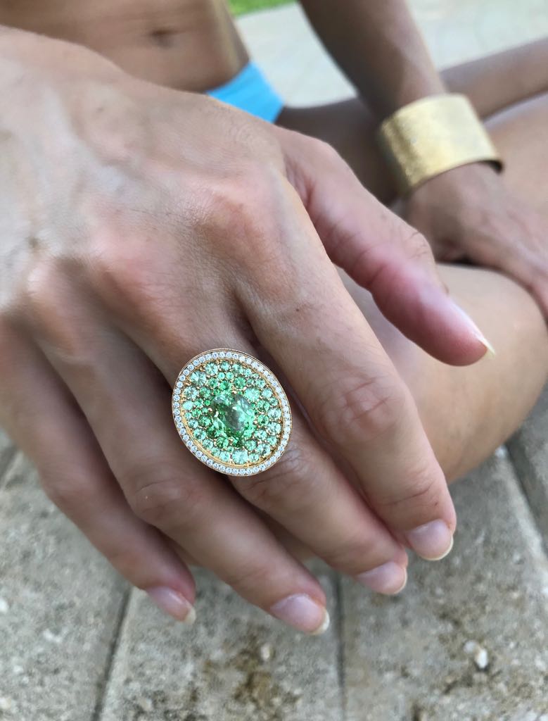 Green Asteroid and Galaxy Cuff 💚