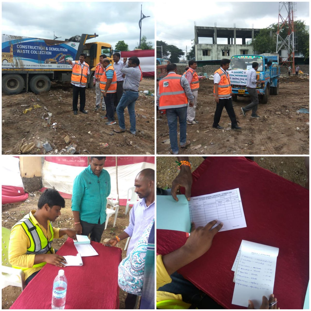 @ Kishanbagh Bakrid waste  Transfer Point with DC,AMOH and Engrrs / thanks to BSNL Dept for temporary operation space. Cleared Debris and flow smoothened along road .