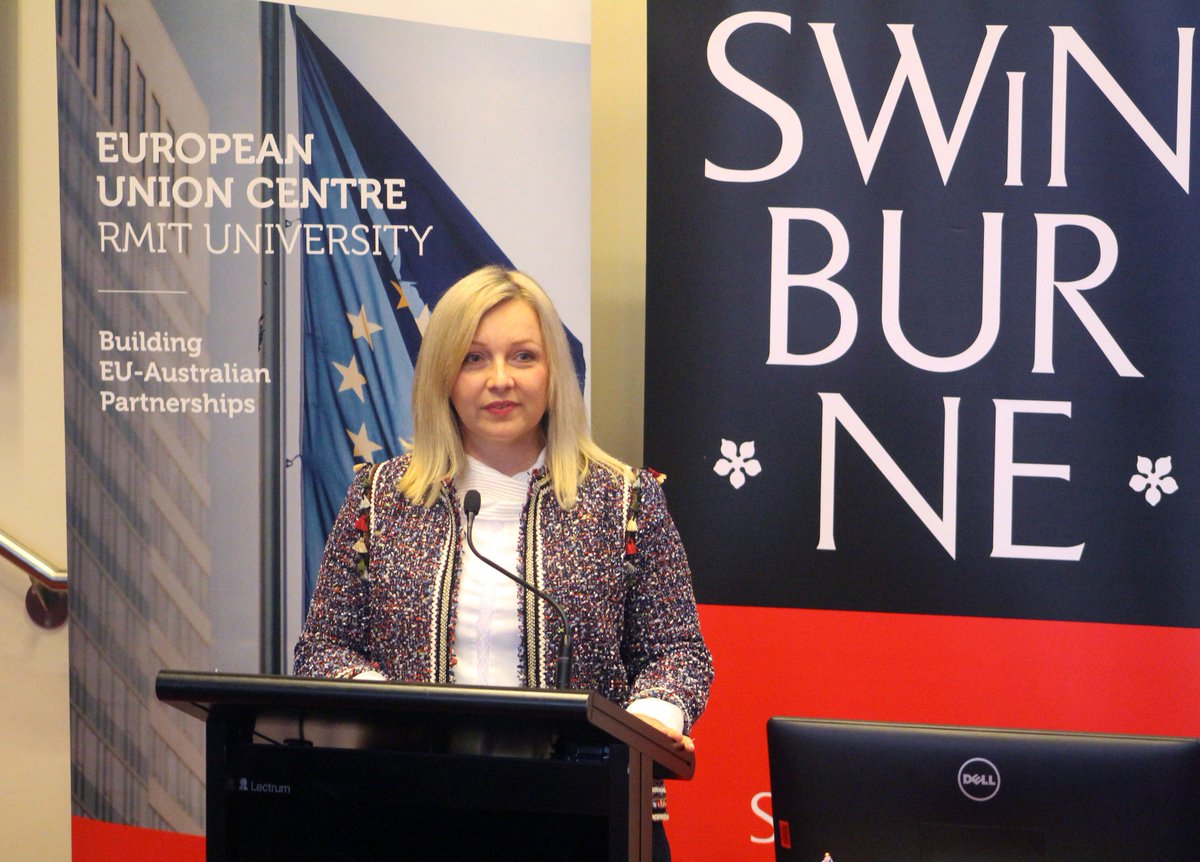 RMIT_EU_CENTRE's tweet photo. Pleasure to host the 'Central European Business Forum 2018' @RMIT #Melbourne today w/ @Swinburne. Full house & lots of discussion re: #Australia & #Visegrad4 business opportunities in the AUS-EU Free Trade Agreement. #CEBF2018 #CEBF #SmallBizFestVic #EU #EUinAus #RMIT #AustEUFTA. https://t.co/Byn4EnExzP