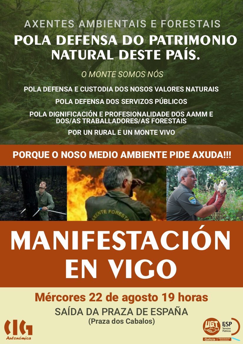 Desde #Extremadura os apoyamos.
Ánimo. Esperemos que las administraciones apuesten de una vez por todas por los #AxentesAmbientais
#AgentesMedioambientales
#AgentesForestales
#AMN
#FolgaConSentidiño