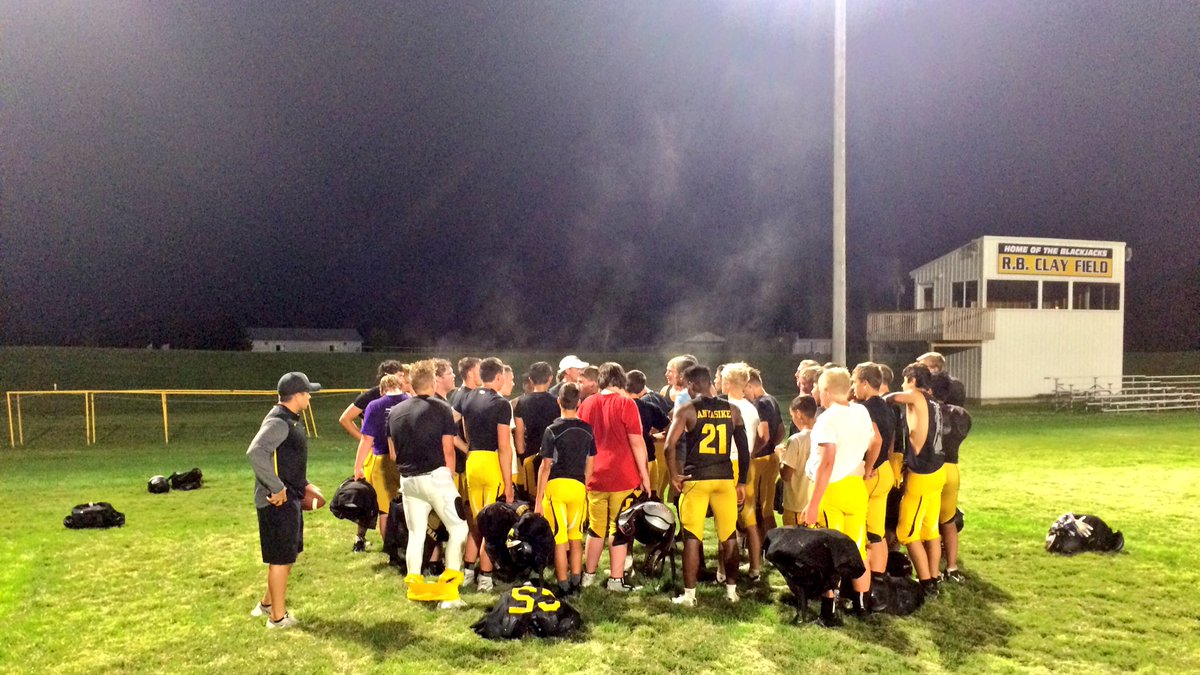 Blackjacks_DB's tweet photo. Practicing under the New Lights! #GoBlackjacks https://t.co/RhokHCfdSe