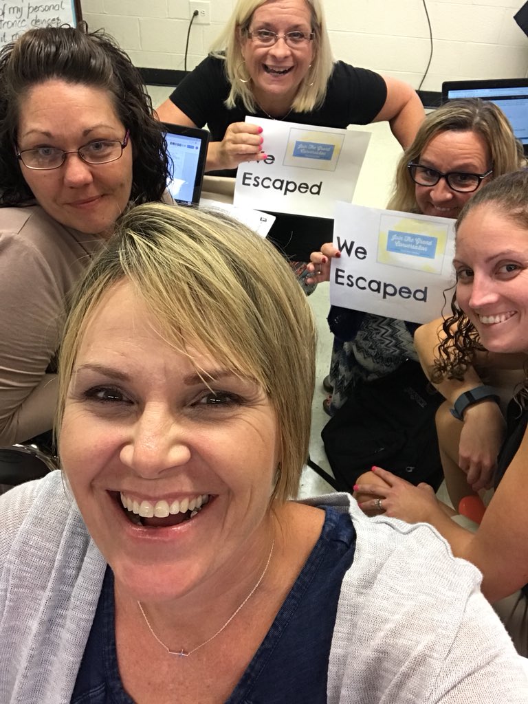 AmySimmons_'s tweet photo. We escaped the Math breakout #gcsbuildingthefoundation https://t.co/4Dx3eipkCT