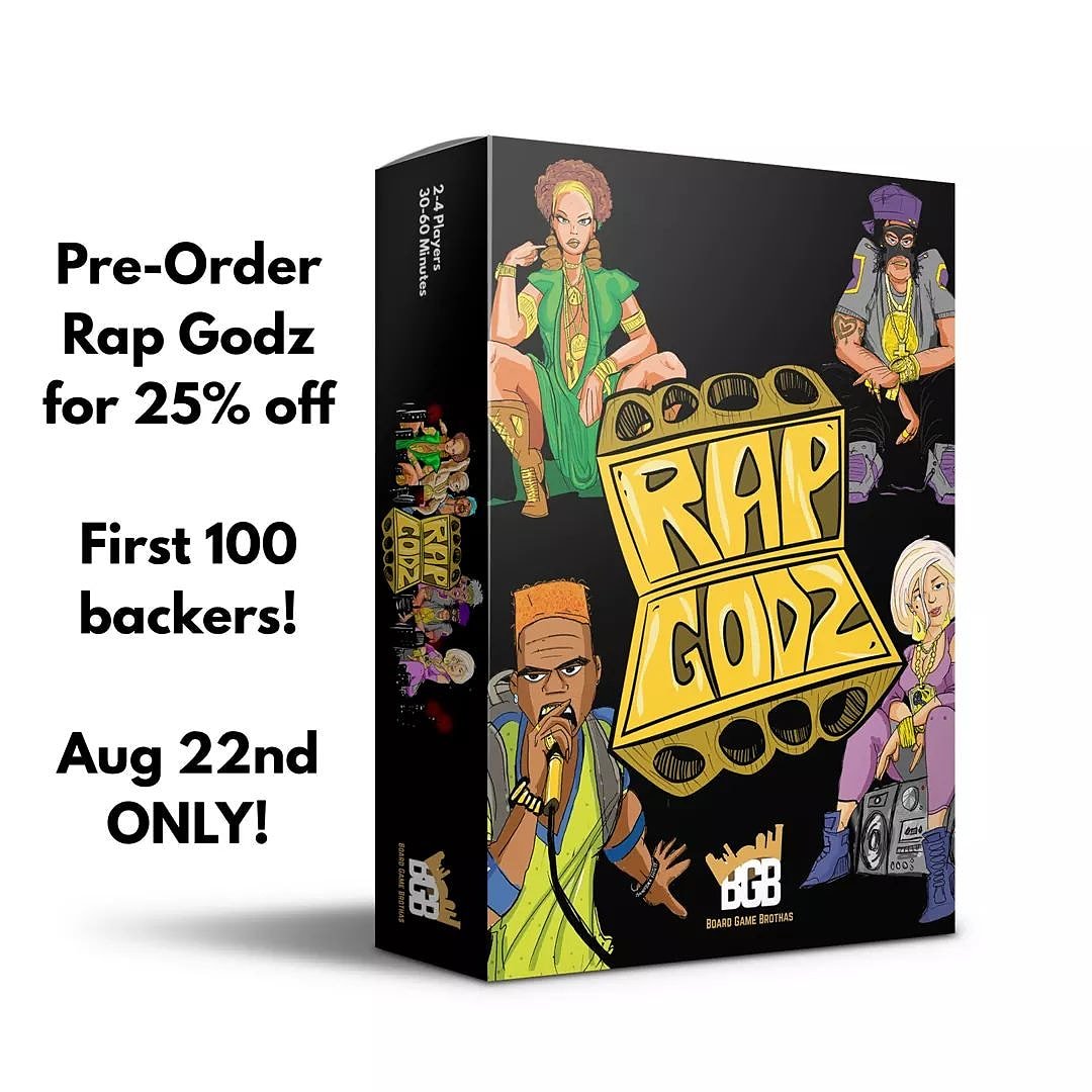hamu_dennis's tweet photo. 8 am ET #kickstarter GET READY!!!!
#Rapgodz the #hiphop #lifestyle #boardgame #fun #tabletop #norapskillzrequired #best in #show #swag #skillz #streetz #beef https://t.co/fiobfAc4vy