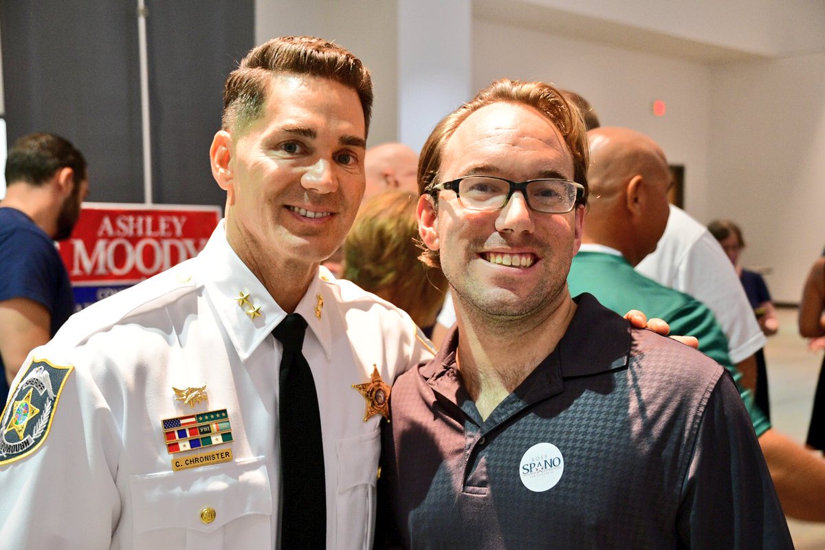 pateltimes's tweet photo. Great photo of #Patel2018  supporter @MattMcKeithan w/ Sheriff @ChadChronister at tonight's #pcforum! Both men are #HelpingOurCity #ElevateTampa https://t.co/MBUnTGzG8L