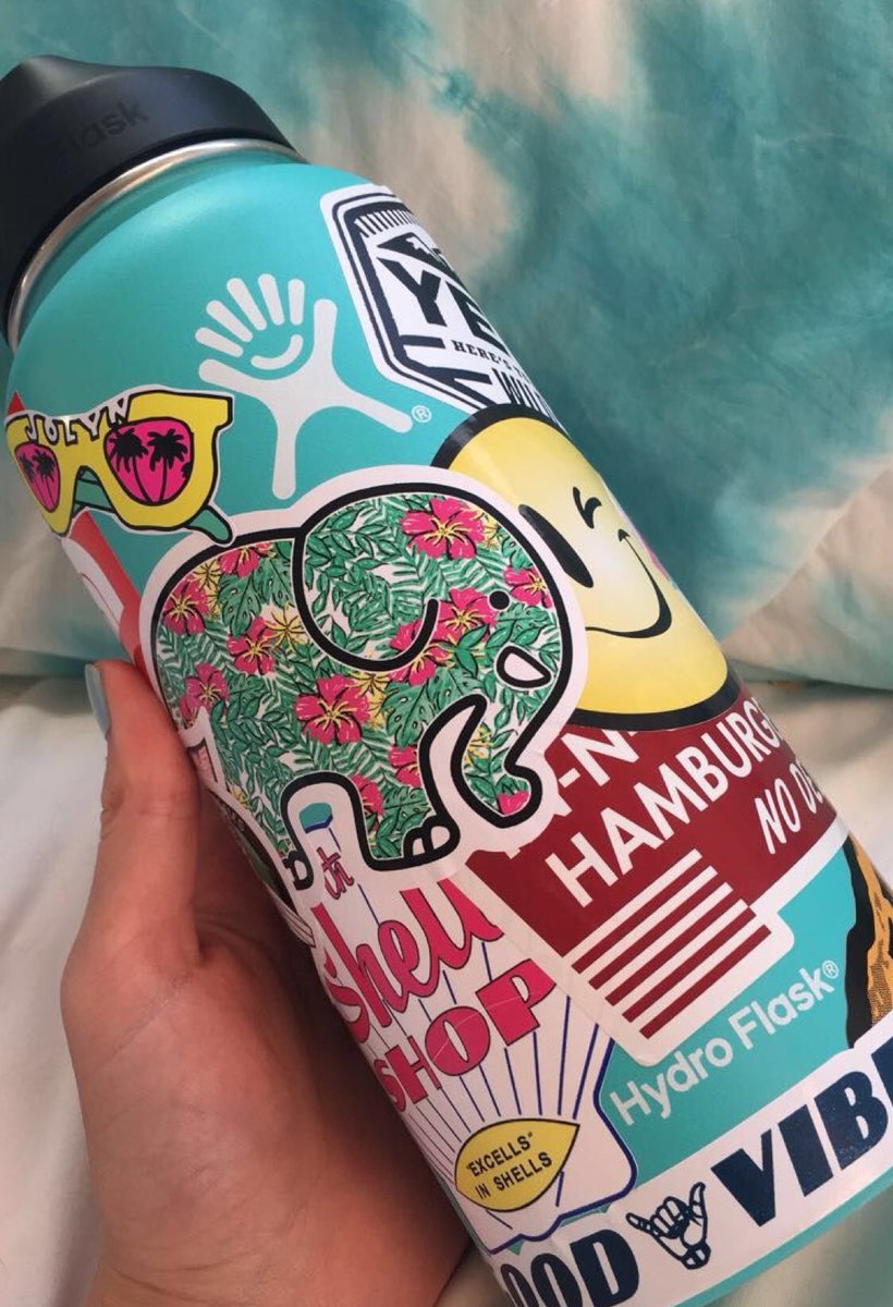 white hydro flask sticker