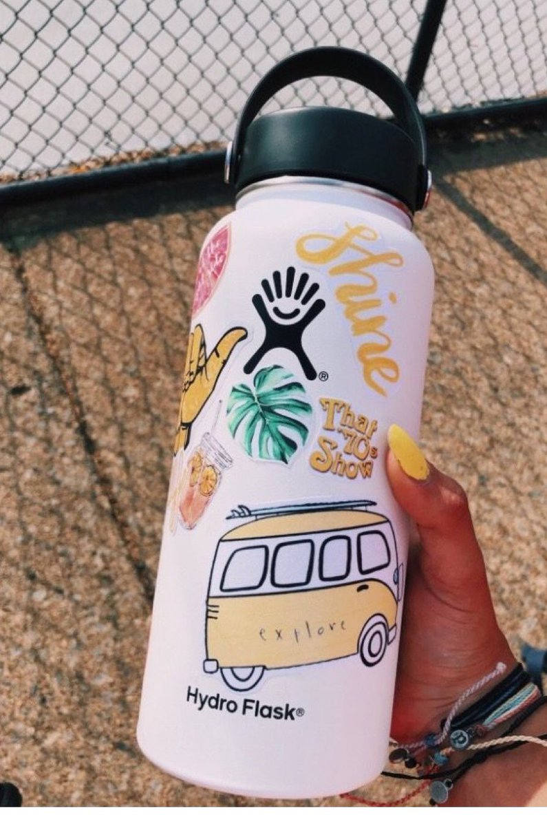 white hydro flask sticker