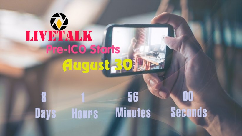 livetokenlvt's tweet photo. Our pre-ICO will start in 8 days , Be the first to buy a LVT Token🎆🎆🎆
Price token : $0,004 (1ETH= 75000LVT)(ETH=$300)
Starting August 30th⏰
End of September 10th⏰
Website: https://t.co/B0weLaFW83 
Support: Support@livetalk.tech
#livetalk #ICO #Stream #ETH #BTC #PreICO https://t.co/IRYmK84Qgz