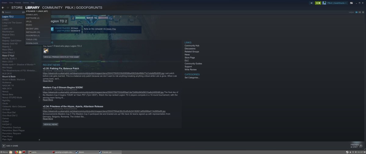 GodofGrunts's tweet image. LOOK AT THIS GLORIOUS PICTURE! THANK YOU AGAIN @steam_games #YearOfTheLinuxDesktop