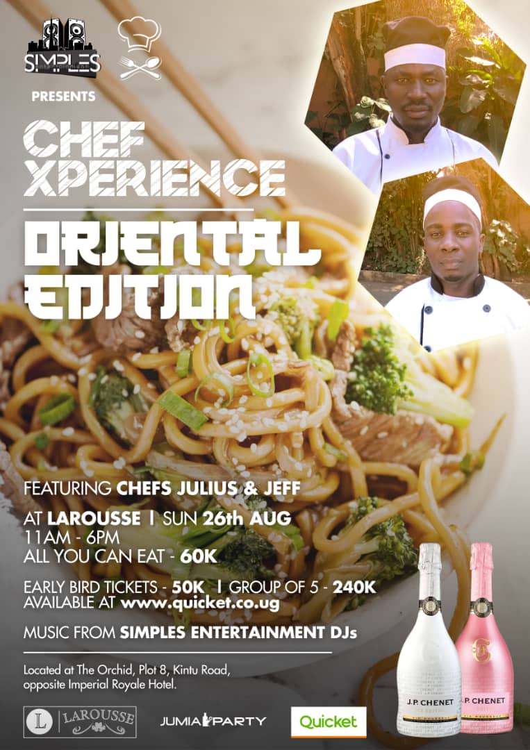 alvinserukenya's tweet photo. Every time we think about #goodfood #goodvibes and #goodmusic, we think about the #ChefXperience 
Book your ticket now with @QuicketUG &amp; get a chance to rub shoulders with the best chefs in town along with @Simples_Ent at @LarousseRestau1 
#OrientalEdition https://t.co/CdYkynB8gM https://t.co/fVsJnCzJxc