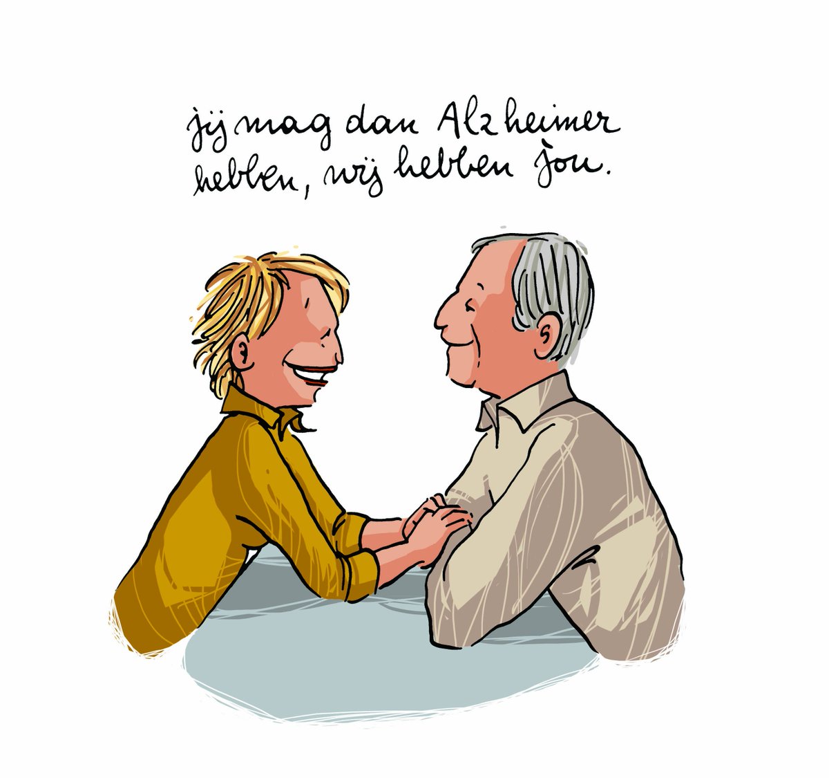 Momenteel wordt hard gewerkt aan een nieuwe cartoonreeks voor onze campagne  'Vergeet #dementie, onthou #mens'. In afwachting daarvan posten we graag  nog eens eentje 'uit de oude doos'. #alzheimer #zorg #communicatie #cartoon  #, image size:1200x1125