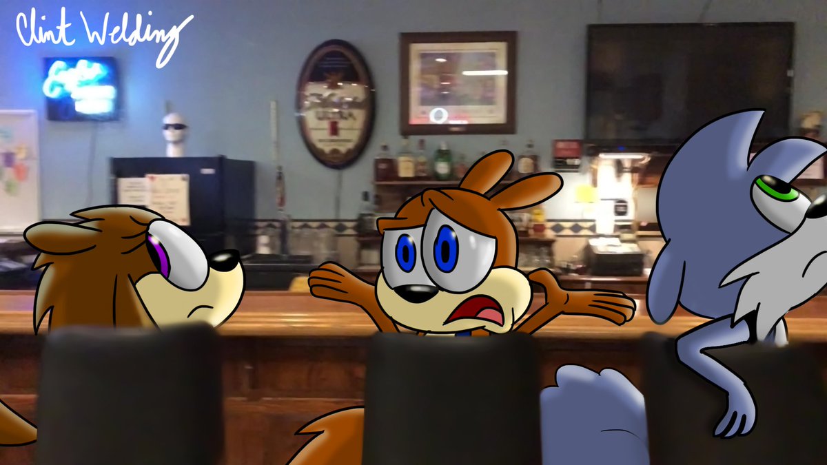 SpongicX's tweet photo. #Knick #Clunk and #Treela at a bar.
“Knick, Clunk, and Treela” is a series concept created by, and property of Clint Welding/SpongicX
Link to Deviantart Page - https://t.co/ke29PaVcFY
#cartoon #art https://t.co/frufdHGDDB